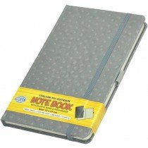 FIS Executive Notebook W/ Elastic Band Ostrich Italian Pu Cover5mm 13 x 21cm Grey  FSNBEX5MM1321GY