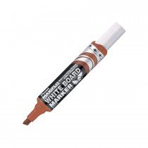 Pentel MWL6 Maxiflo Chisel Tip White Board Marker  Brown (Pack of 12)