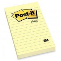 3M PostIt Notes Lined Canary Yellow 660 4inx6in