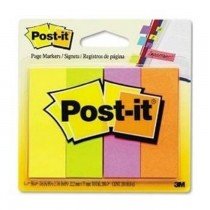 3M PostIt Page Markers Neon Colors 6714AN 4 PadsPack 50 SheetsPad
