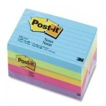 3M PostIt Notes Lined Ultra Colors 6355AU 3inx5in 5padspack