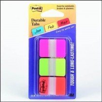 Postit Durable Index Tabs PinkGreenOrange 686PGO 22tabscol