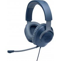 JBL Quantum 100 Wired Over-Ear Gaming Headphones, Blue