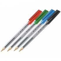 Staedtler 430M Stick Document Ball Point Pen  Assorted (Pack of 10)