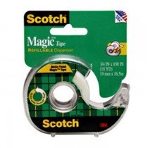 3M 105 Magic Tape with Plastic Dispenser, 3/4" x 300"