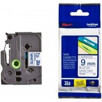 Brother Tze-223 Blue on White 9mm Laminated Tape