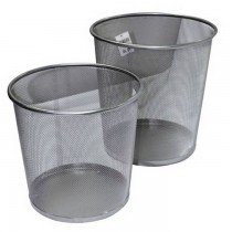Partner Metal Mesh Waste Bin  Large  Silver