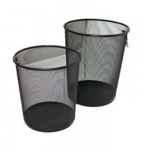 Partner Metal Mesh Waste Bin Round Large Black
