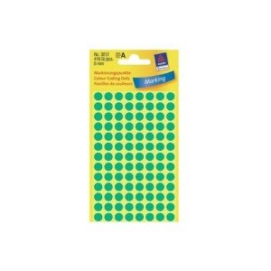 Avery Marking Labels, Dots, 8 mm, Green, 416/pack