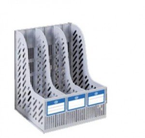 3 Racks Plastic Magazine Holder, Grey (20325)
