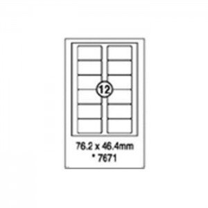 xel-lent 12 video labels/sheet, 76.2 x 46.4 mm, 100sheets/pack