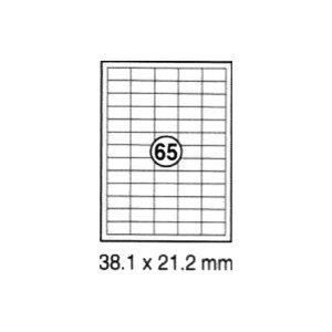 xel-lent 65 labels/sheet, straight corners, 38.1 x 21.2 mm, 100sheets/pack