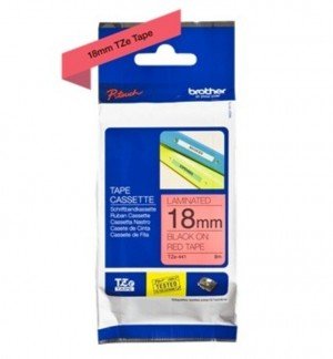 Brother TZe-441 18mm Black on Red Laminated Tapes