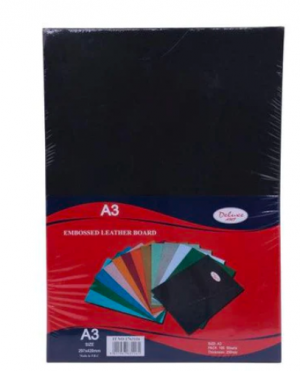 Deluxe A3 Embossed Leather Board Binding Cover, 100/pack, Black