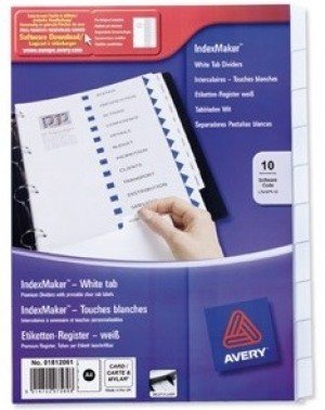 Avery IndexMaker Dividers, 10 Tabs with Clear Tab Labels