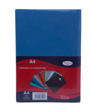Deluxe A4 Embossed Leather Board Binding Cover, 100/pack, Dark Blue