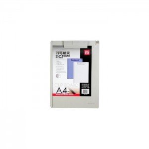 Deli A4 Plastic Clip Board, Grey