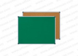 Double Sided Felt/Cork Pin Board, 90 x 120 cm, Green/Cork
