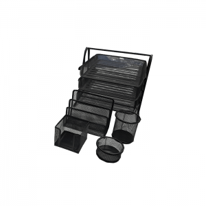 Deluxe Metal Mesh Desktop Set, 5 Pieces, Black