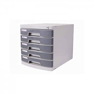 Deli 5 Drawer Cabinet with Lock  Grey