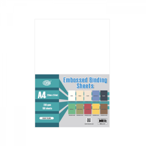 FIS A4 Embossed Leather Board Binding Cover 100/Pack White