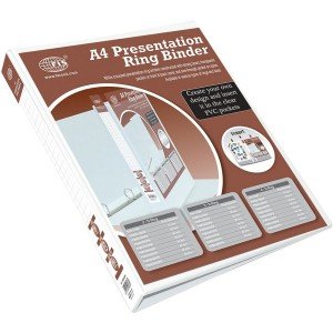 FIS FSBD225DPB Presentation 2-Ring Binder - 25mm Ring, A4, White