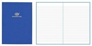FIS Ruled Manuscript/Register Book with side spiral binding, 2QR, A5, 96 sheets, Blue