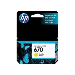 HP 670 Yellow Original Ink Advantage Cartridge (CZ116AL)