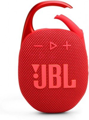 JBL Clip 5 Ultra-portable waterproof speaker with AURACAST, Powerful Audio, Dustproof, Wireless Bluetooth Streaming, 12 Hours of Playtime, Red