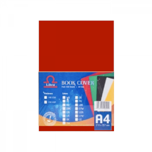 Libra A4 Embossed Leather Board Binding Cover 100/pack Red