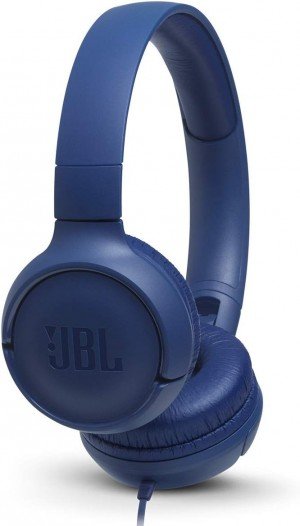 JBL Tune 500 Wired On-Ear Headphones, Blue
