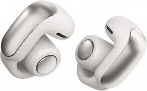 Bose Ultra Open Earbuds with OpenAudio Technology, Open Ear Wireless Earbuds, Up to 48 Hours of Battery Life - White Smoke