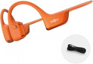 SHOKZ New OpenRun Pro 2 Bone Conduction Sport Headphones with Headband,Sweat Resistant, Workout, Secure, Wireless, Comfortable Fit-Deep Bass and Smart Mic App, Orange