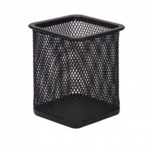 FIS FSPHB8804 Pen Holder - Metal Mesh  Square Net  Black