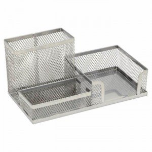 Partner Metal Mesh Desktop Organizer Silver