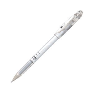 Pentel BG208M Slicci Metallic Gel Roller  0.8mm  Silver (Pack of 12)