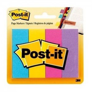 3M PostIt Page Markers Ultra Colors 6714AU 4 PadsPack 50 SheetsPad
