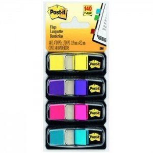 3M Postit Flags Small Size 4 Bright Colors 6834AB 047inx17in