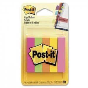 3M Postit Page Markers Assorted Colors 6705AF 5padspack