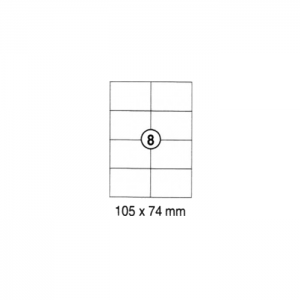 xel-lent 8 labels/sheet, straight corners, 105 x 74 mm, 100sheets/pack