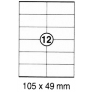 xel-lent 12 labels/sheet, straight corners, 105 x 49 mm, 100sheets/pack
