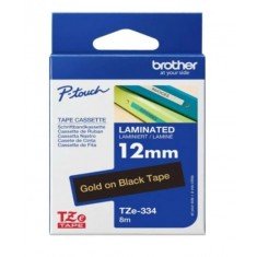 Brother Tze-334 Black on Gold 12mm Laminated Tape