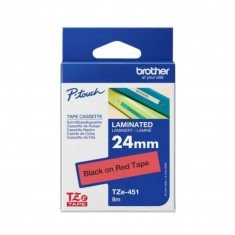 Brother Tze-451 Black on Red 24mm Laminated Tape