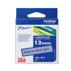 Brother Tze-531 Black on Blue 12mm Laminated Tape
