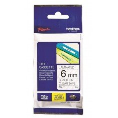 Brother Tze-111 Black on Clear 6mm Laminated Tape 