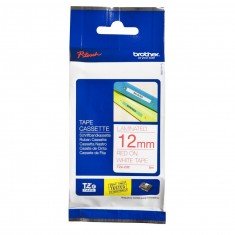 Brother Tze-232 Red on White 12mm Laminated Tape