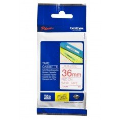 Brother Tze-262 Red on White 36mm Laminated Tape