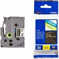 Brother Tze-354 Gold on Black 24mm Laminated Tape