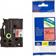 Brother Tze-461 Black on Red 36mm Laminated Tape